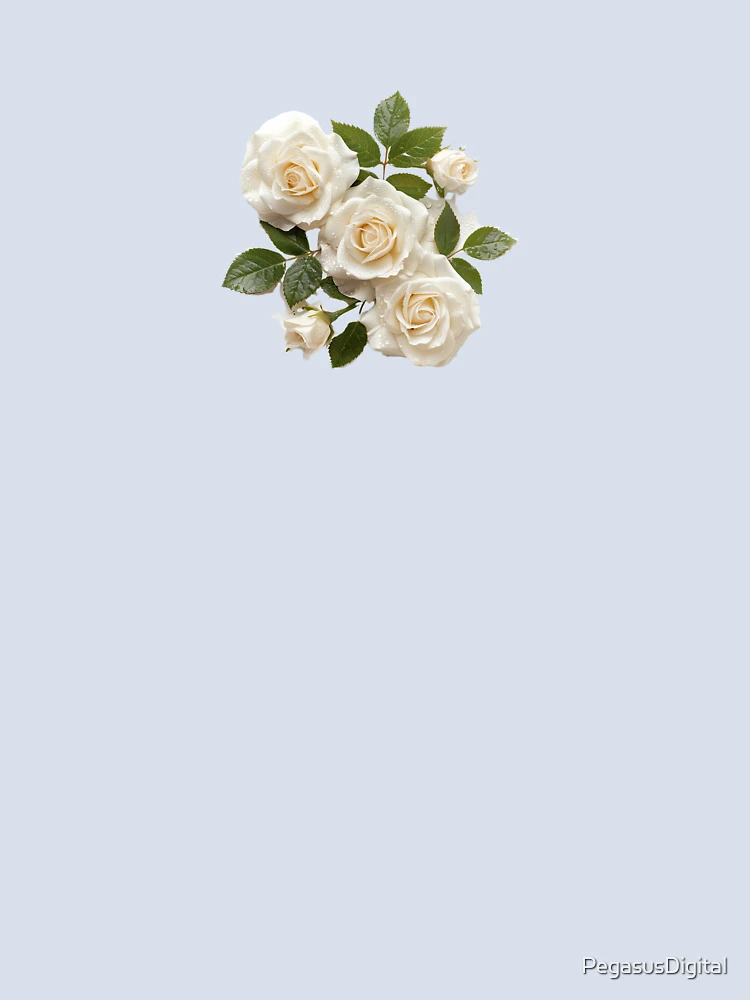 Thumbnail 4 of 4, Boxy T-Shirt, White Roses - Roses Collection designed and sold by Styled by Anne.