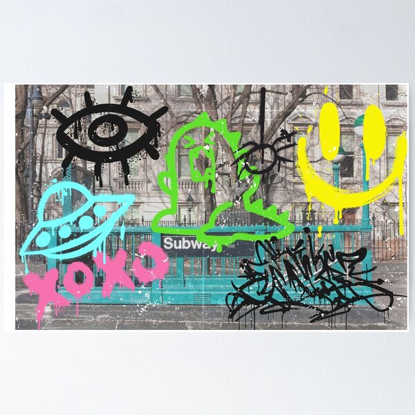 Subway Downtown Brooklyn Graffiti - Canvas retailer Wall Art