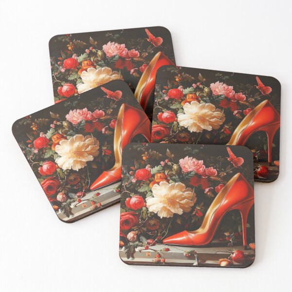 Item preview, Red heel with flowers designed and sold by mood-creator.