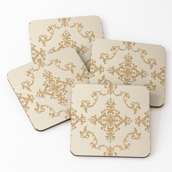 Item preview, Beige & Antique Gold Damask  designed and sold by DesignsByPrnces.