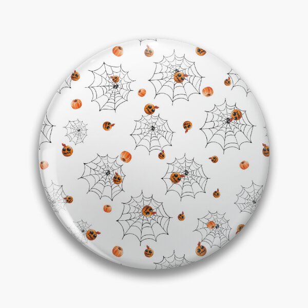 Item preview, Seamless pattern with black cobwebs and cute pumpkins with heads of cute freaks designed and sold by natalidesign.