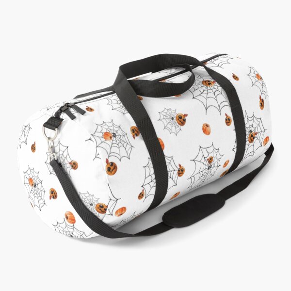 Item preview, Seamless pattern with black cobwebs and cute pumpkins with heads of cute freaks designed and sold by natalidesign.