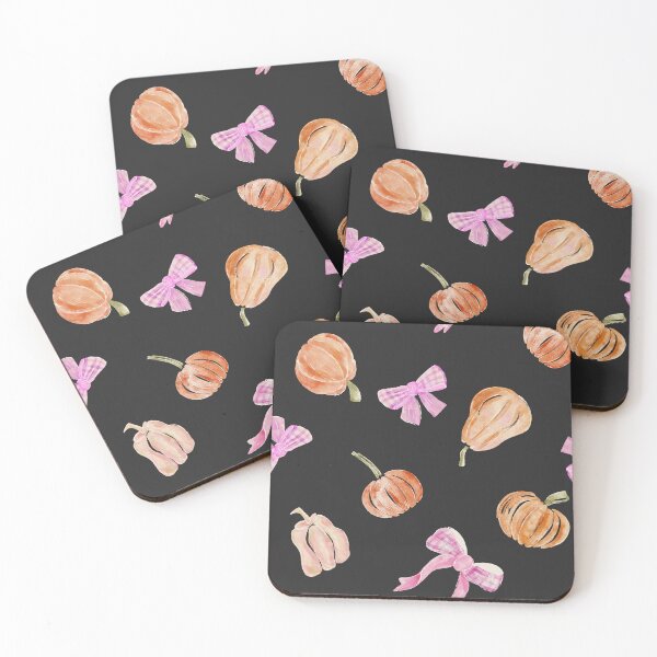 Item preview, Cute Pink Bows and Pumpkins on Black &Preppy Coquette Aesthetics designed and sold by aneladesigns.