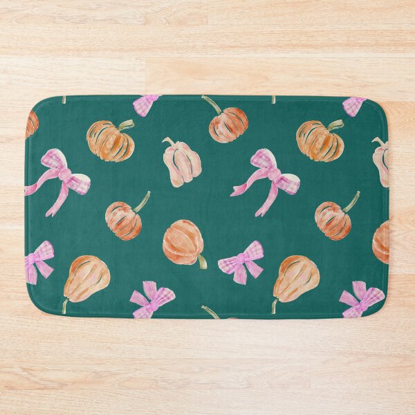 Item preview, Cute Pink Bows and Pumpkins on Green &Preppy Coquette Aesthetics designed and sold by aneladesigns.