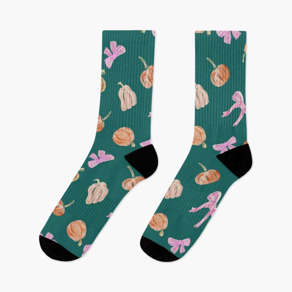 Item preview, Cute Pink Bows and Pumpkins on Green &Preppy Coquette Aesthetics designed and sold by aneladesigns.