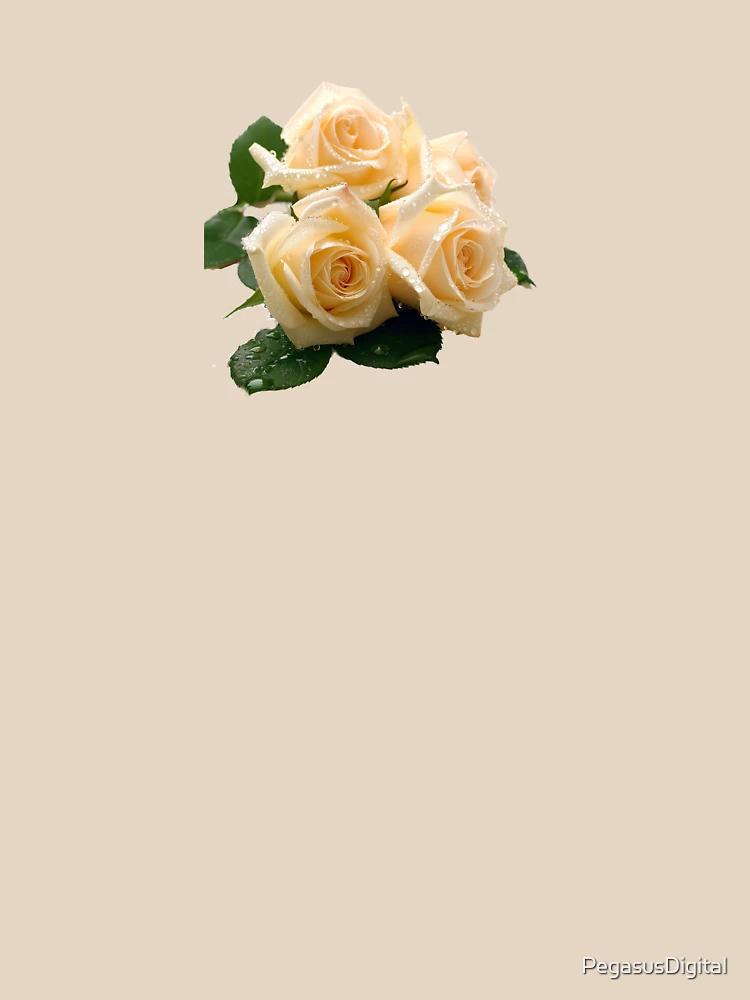 Thumbnail 4 of 4, Relaxed Fit T-Shirt, Ivory Roses - Roses Collection designed and sold by Styled by Anne.