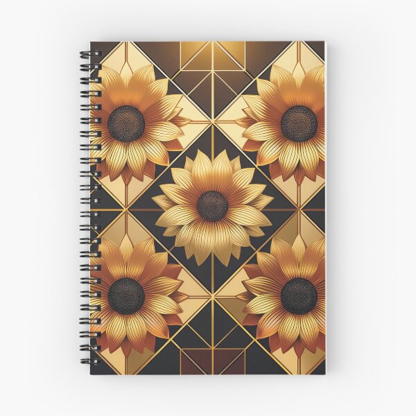 Item preview, An art Deco-inspired sunflower checkerboard pattern design. designed and sold by HEMRO.