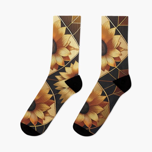 Item preview, An art Deco-inspired sunflower checkerboard pattern design. designed and sold by HEMRO.
