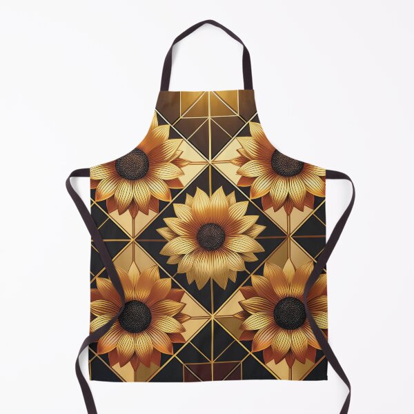 Item preview, An art Deco-inspired sunflower checkerboard pattern design. designed and sold by HEMRO.