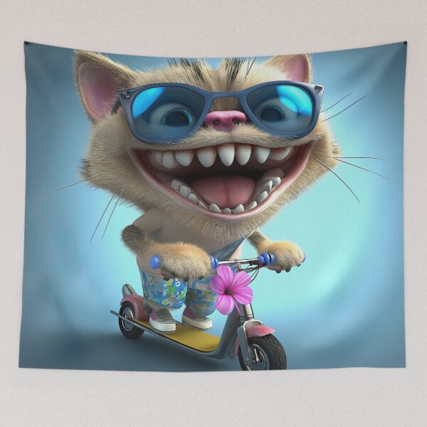 Item preview, Crazy cat on scooter designed and sold by Osintown.