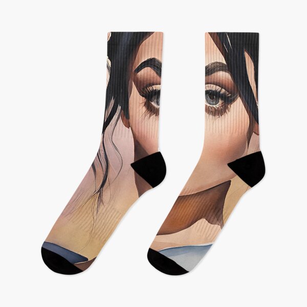 Item preview, Charming and Beauty of Eye Contact of the beautiful Kylie Jenner Watercolor Painting designed and sold by Juana-.
