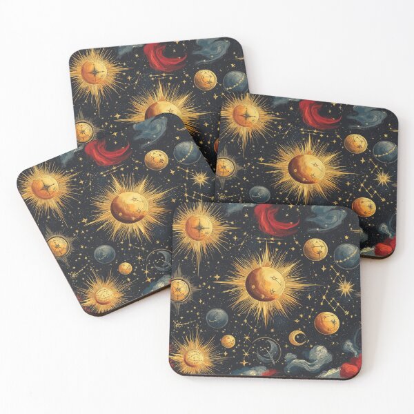 Item preview, A celestial-themed pattern design on a dark background.  designed and sold by HEMRO.