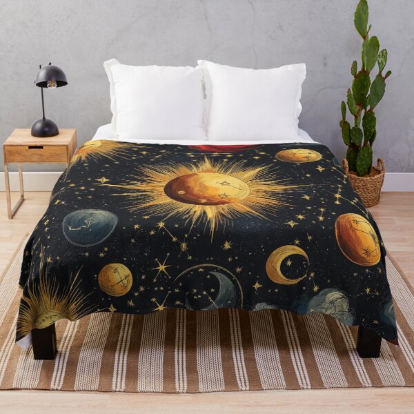 Item preview, A celestial-themed pattern design on a dark background.  designed and sold by HEMRO.