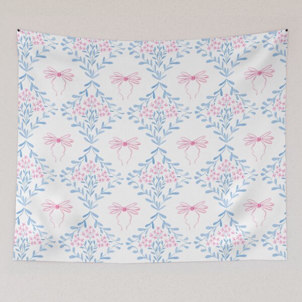 Item preview, Pink and Blue Coquette Aesthetic &Cute Pretty Preppy Watercolor Pink Bows  designed and sold by aneladesigns.