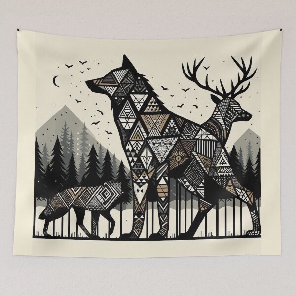 Item preview,  intricate wildlife geometry patterns designed and sold by Dominika Farkašová.