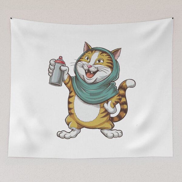 Item preview, Orange Cat Graffiti Vandal Vandalism Sticker designed and sold by lemurdesigns.