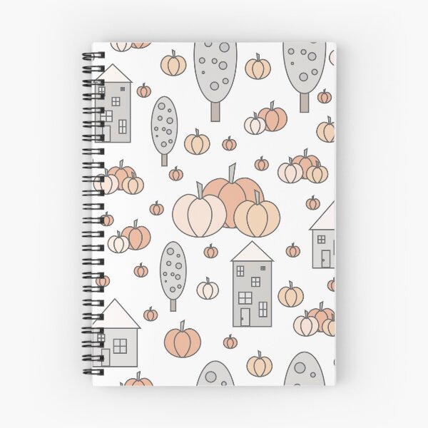 Item preview, Autumn idyllic composition - seamless pattern, houses, trees, ripe pumpkins in various shades.2 designed and sold by My-fake-places.