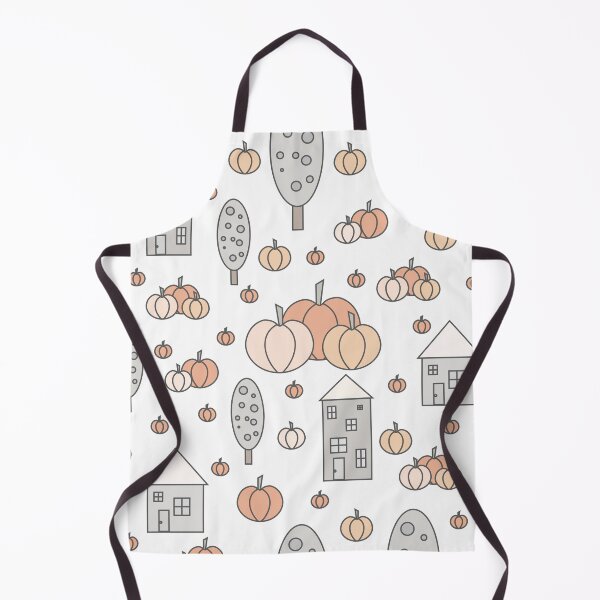 Item preview, Autumn idyllic composition - seamless pattern, houses, trees, ripe pumpkins in various shades.2 designed and sold by My-fake-places.