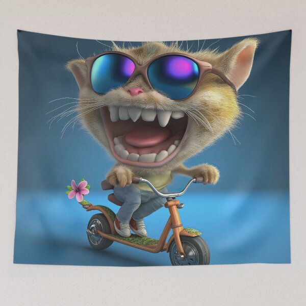 Item preview, Crazy cat on scooter designed and sold by Osintown.
