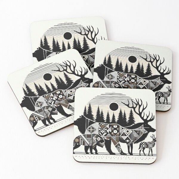 Item preview, geometric animal figures in nature designed and sold by Dominika Farkašová.
