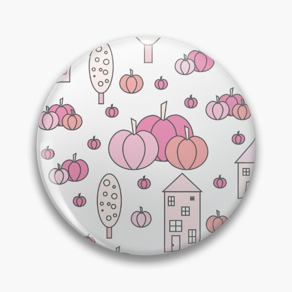 Item preview, Autumn idyllic composition - seamless pattern, houses, trees, ripe pumpkins in various shades.5 designed and sold by My-fake-places.
