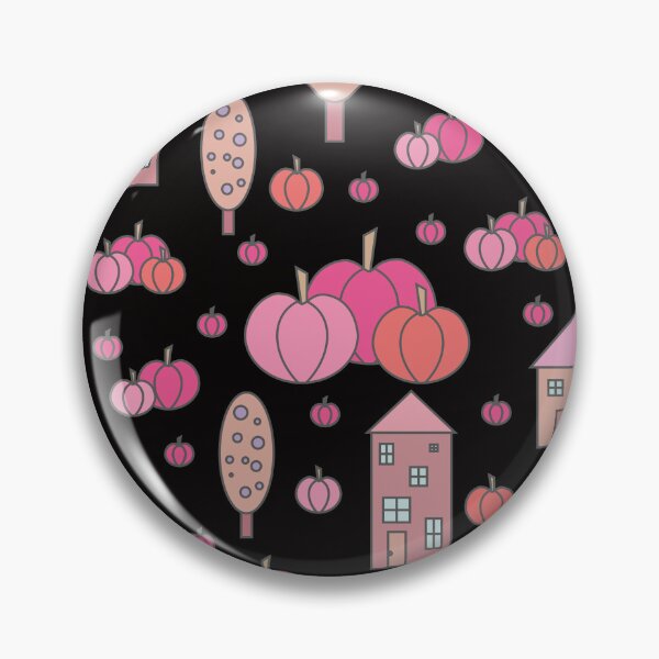 Item preview, Autumn idyllic composition - seamless pattern, houses, trees, ripe pumpkins in various shades.6 designed and sold by My-fake-places.