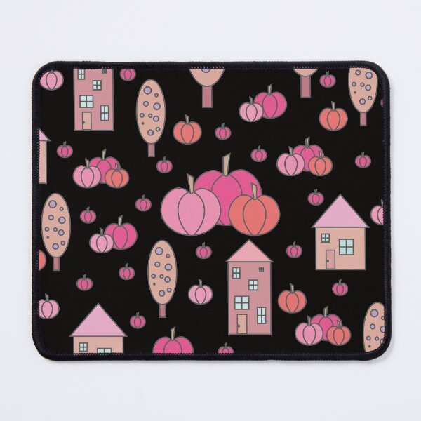 Item preview, Autumn idyllic composition - seamless pattern, houses, trees, ripe pumpkins in various shades.6 designed and sold by My-fake-places.