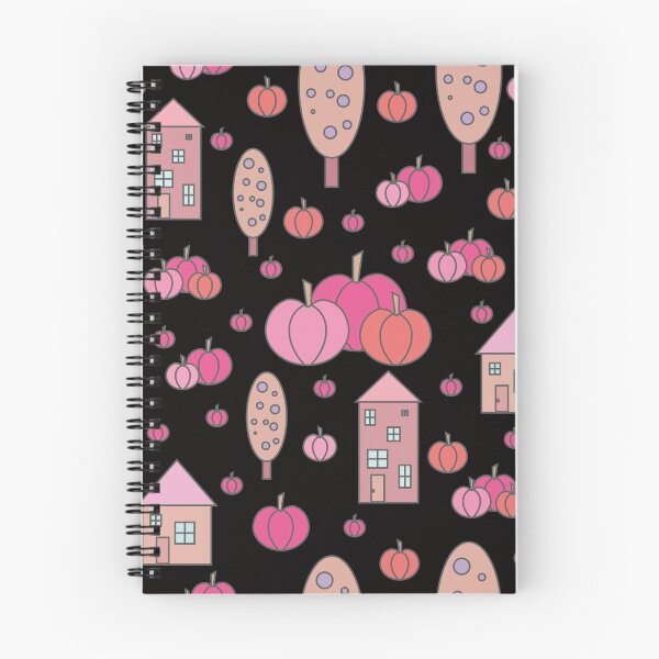 Item preview, Autumn idyllic composition - seamless pattern, houses, trees, ripe pumpkins in various shades.6 designed and sold by My-fake-places.