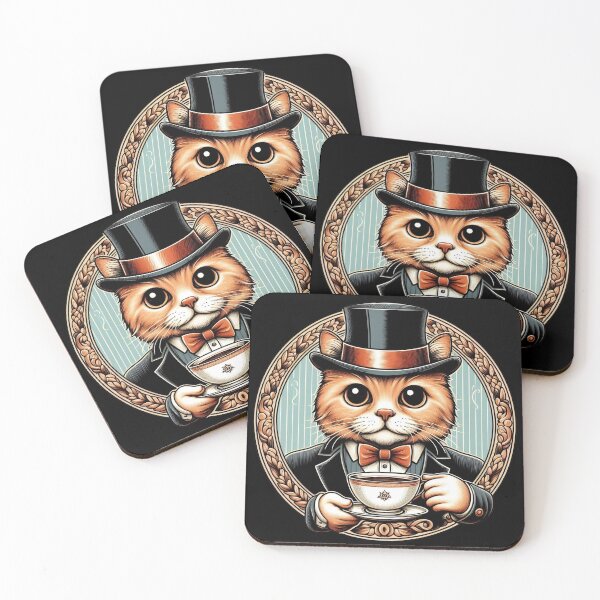 Item preview, Gentleman Cat with a cup of Coffee designed and sold by Azrora.