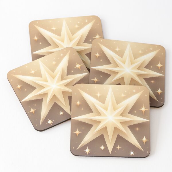 Item preview, A pattern design of stars that seem to emit a warm glow, using soft golden and white hues. designed and sold by HEMRO.