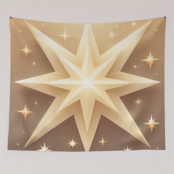 Item preview, A pattern design of stars that seem to emit a warm glow, using soft golden and white hues. designed and sold by HEMRO.
