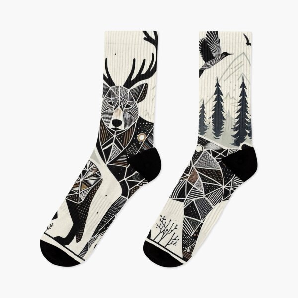 Item preview, geometric animal figures in nature designed and sold by Dominika Farkašová.