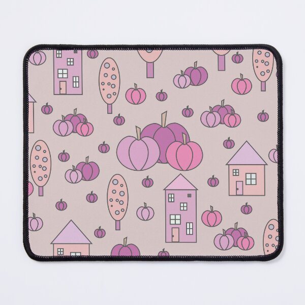 Item preview, Autumn idyllic composition - seamless pattern, houses, trees, ripe pumpkins in various shades.7 designed and sold by My-fake-places.
