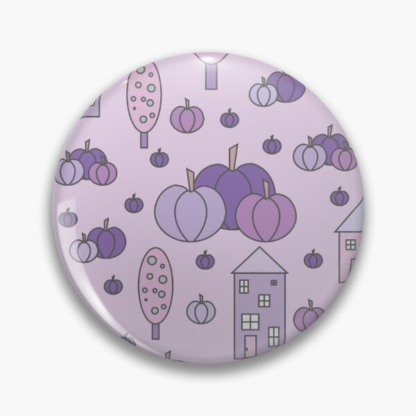 Item preview, Autumn idyllic composition - seamless pattern, houses, trees, ripe pumpkins in various shades.8 designed and sold by My-fake-places.