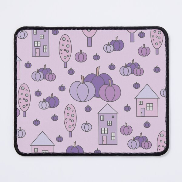 Item preview, Autumn idyllic composition - seamless pattern, houses, trees, ripe pumpkins in various shades.8 designed and sold by My-fake-places.