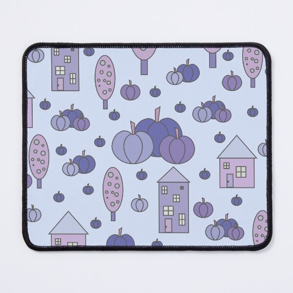 Item preview, Autumn idyllic composition - seamless pattern, houses, trees, ripe pumpkins in various shades.9 designed and sold by My-fake-places.