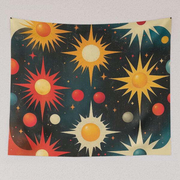 Item preview, A vibrant and celestial pattern design on a dark background.  designed and sold by HEMRO.