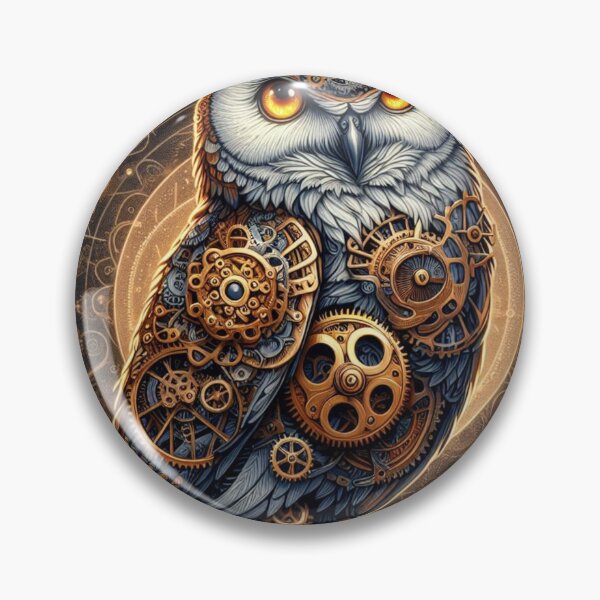 Item preview, Steampunk owl with glowing brass gears designed and sold by Dominika Farkašová.