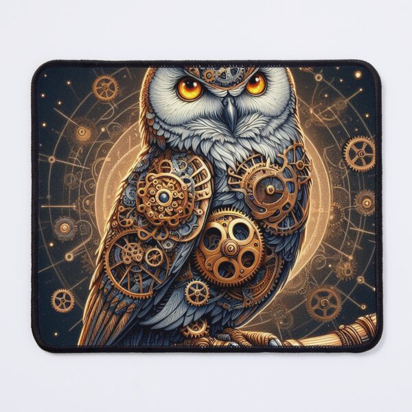Item preview, Steampunk owl with glowing brass gears designed and sold by Dominika Farkašová.
