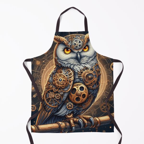 Item preview, Steampunk owl with glowing brass gears designed and sold by Dominika Farkašová.