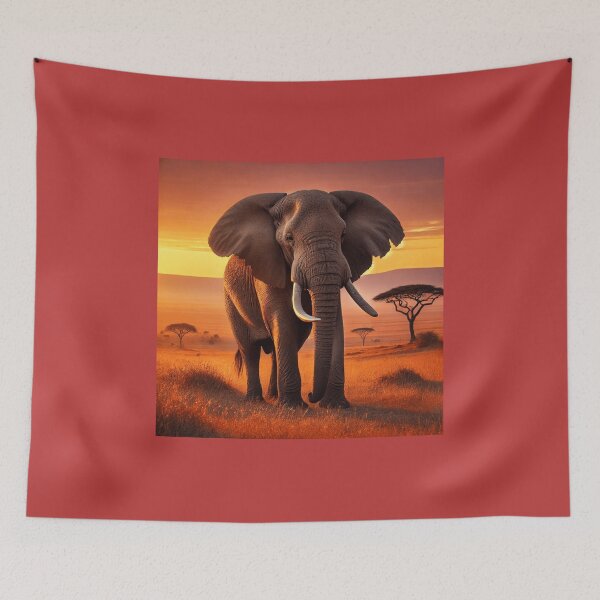 Item preview, Masai elephant standing in the African savanna during sunrise designed and sold by M--Y.