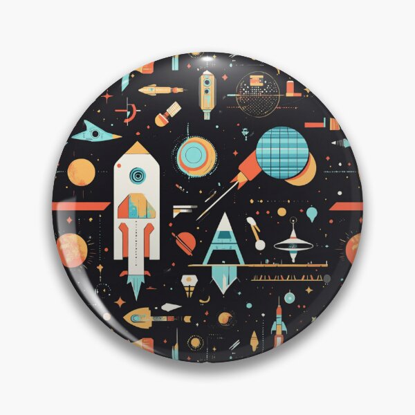 Item preview, Space and technology motifs designed and sold by mind-coloring.