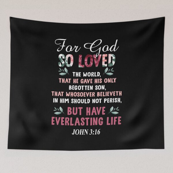 Item preview, John 3:16 Bible Verse Quote Christian art For  Home Office designed and sold by FernaRoje.