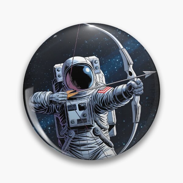 Artikelvorschau, ASTRO ARCHER - Mutige Digitale Comic-Illustration eines Astronauten mit Pfeil und Bogen auf dem Mond entworfen und verkauft von Coffee Partee.