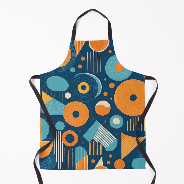 Artikelvorschau, Ein cooles blau-orangefarbenes Memphis-Musterdesign aus den 1960er Jahren. entworfen und verkauft von HEMRO.