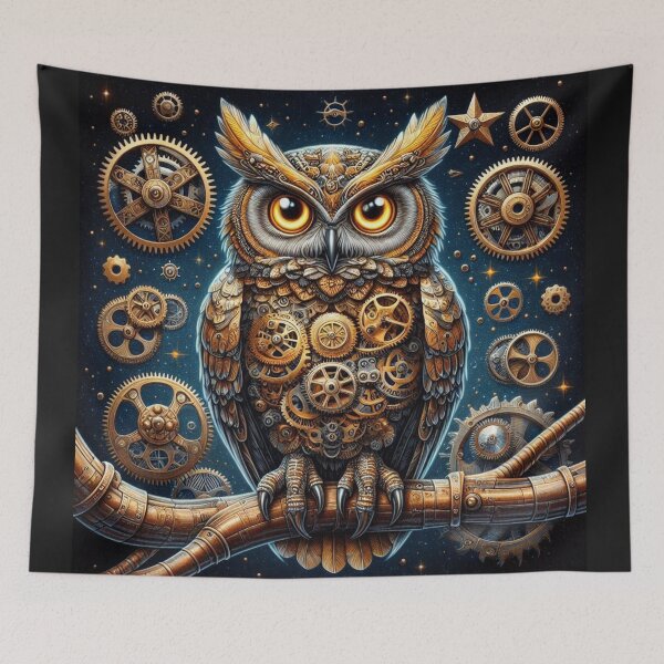 Item preview, intricately detailed mechanical owl designed and sold by Dominika Farkašová.