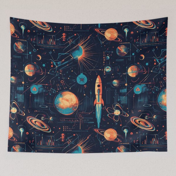 Item preview, Space and technology motifs designed and sold by mind-coloring.