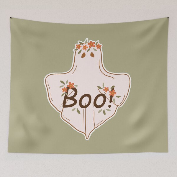 Item preview, Floral Ghost Illustration with Boo! Text designed and sold by Efthymia.