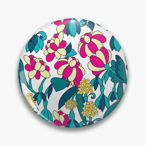 Item preview, Rounded flowers blue version white background designed and sold by GENEST-V.
