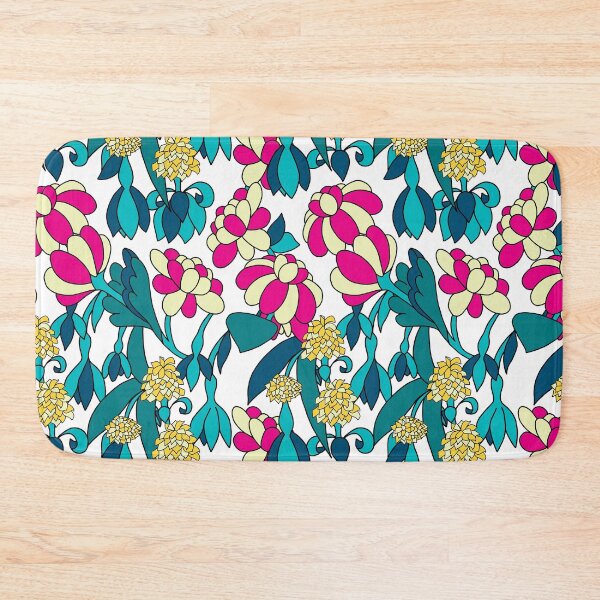 Item preview, Rounded flowers blue version white background designed and sold by GENEST-V.